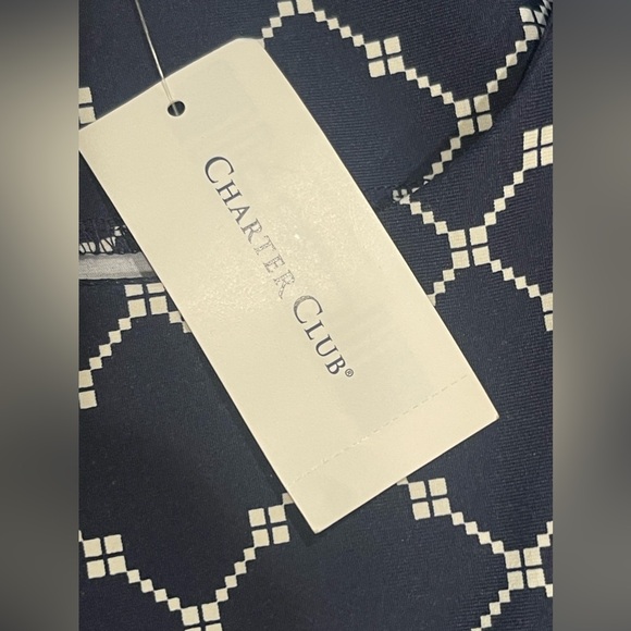 Charter Club Women's Mixed-Print Shift Casual Dress Navy Blue Size X-Large NEW - Picture 6 of 12